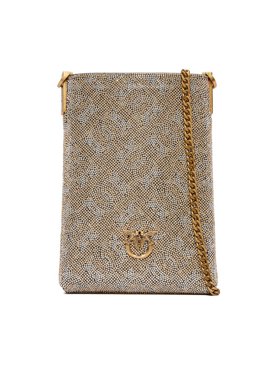 PINKO Чантичка за телефон Phone Case Monogram Full Strass AI 25-26 PCPL 105358 A20D Златист цвят на ниска цена