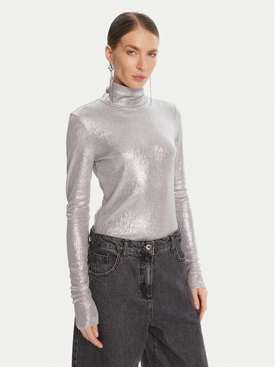 Patrizia Pepe Боди 8M1751 J276 Сребрист Regular Fit цвят на ниска цена