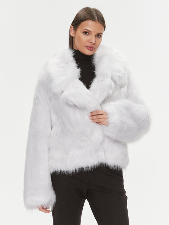 Patrizia Pepe Кожено палто 2O0082/E036-W356 Сив Oversize цвят на ниска цена