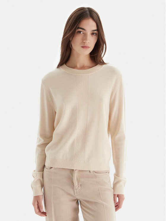 Patrizia Pepe Пуловер 2K0363/KM36-W405 Екрю Regular Fit цвят на ниска цена