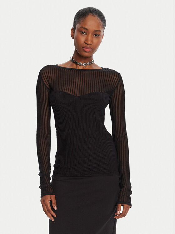 Patrizia Pepe Пуловер 8K0305/K143-K103 Черен Regular Fit цвят на ниска цена