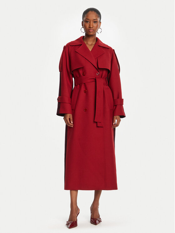 Patrizia Pepe Тренч 8O0188/A630-J4L3 Бордо Regular Fit цвят на ниска цена