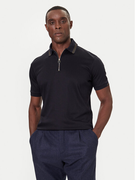 Paul&Shark Тениска с яка и копчета 15311737 Тъмносин Regular Fit цвят на ниска цена