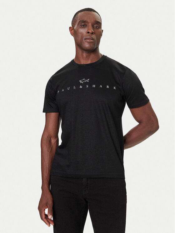 Paul&Shark Тишърт 15311635 Черен Regular Fit цвят на ниска цена