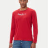 Pepe Jeans Тениска с дълъг ръкав Eggo Long N PM5010135 Червен Regular Fit цвят на ниска цена