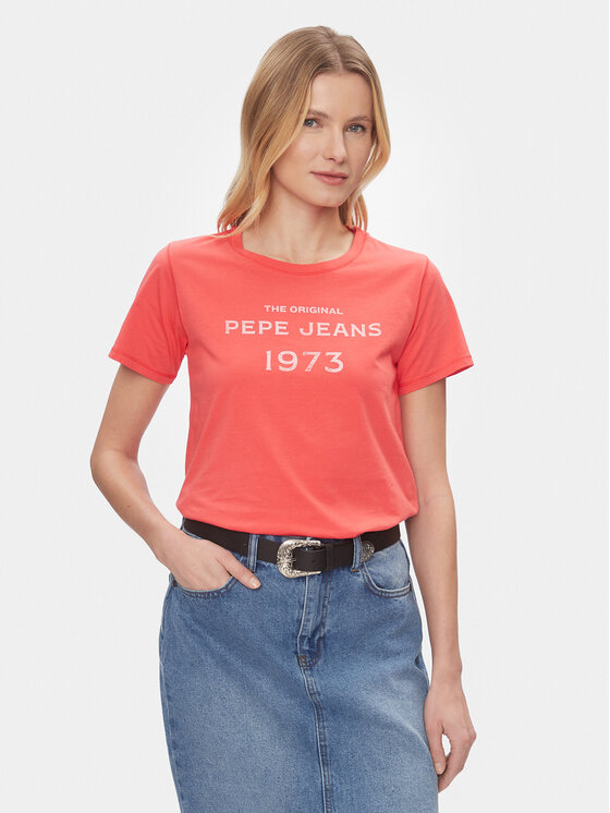 Pepe Jeans Тишърт Harbor PL505743 Червен Regular Fit цвят на ниска цена