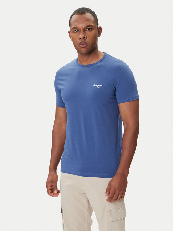Pepe Jeans Тишърт Original Basic 3N PM5010133 Тъмносин Regular Fit цвят на ниска цена