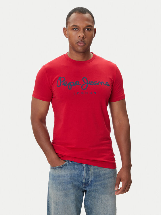 Pepe Jeans Тишърт Original Stretch N PM5010132 Червен Regular Fit цвят на ниска цена