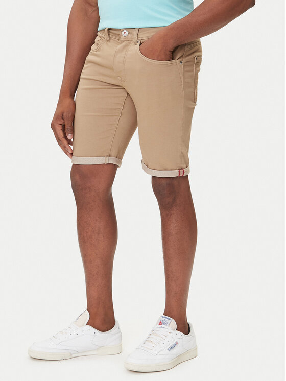 Petrol Industries Дънкови шорти M-ROS-SHO005 Бежов Slim Fit цвят на ниска цена
