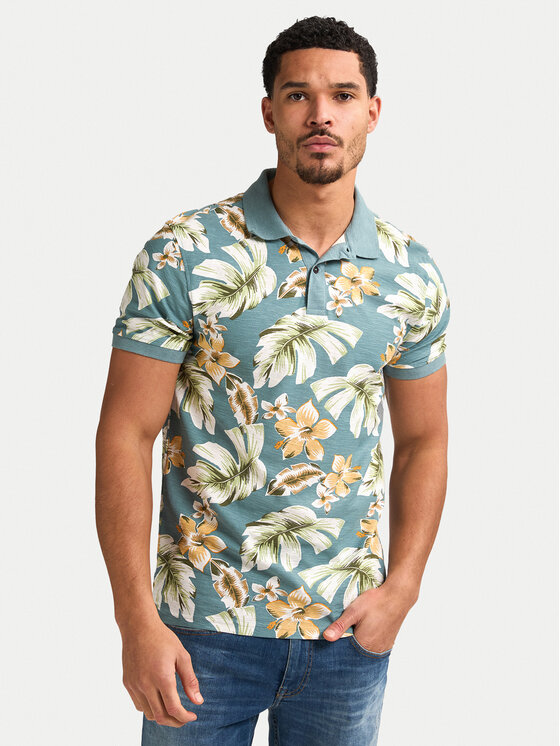 Petrol Industries Тениска с яка и копчета M-1050-POL908 Светлосиньо Regular Fit цвят на ниска цена