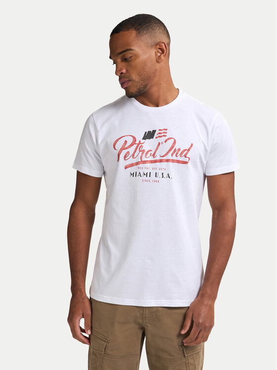 Petrol Industries Тишърт M-1050-TSR600 Бял Regular Fit цвят на ниска цена