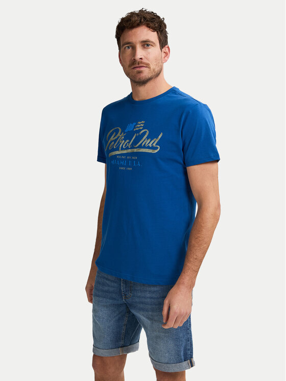 Petrol Industries Тишърт M-1050-TSR600 Син Regular Fit цвят на ниска цена