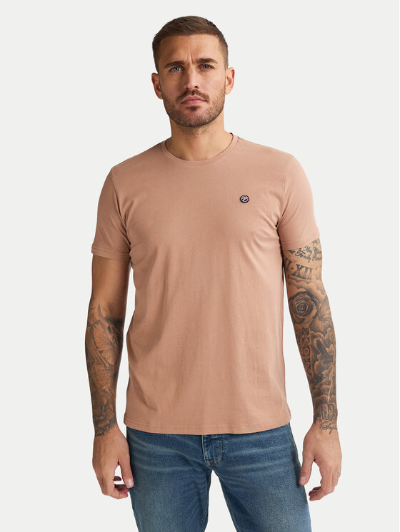 Petrol Industries Тишърт M-ROS-TSR002 Бежов Regular Fit цвят на ниска цена