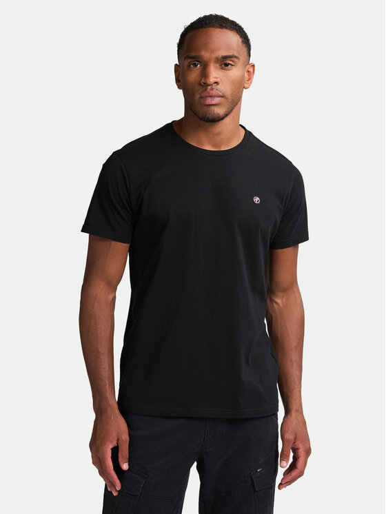 Petrol Industries Тишърт M-ROS-TSR002 Черен Regular Fit цвят на ниска цена