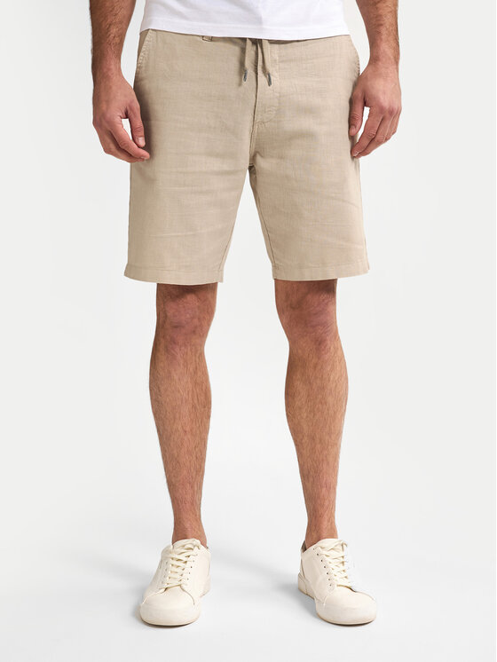 Petrol Industries Шорти от плат M-1050-SHO538 Бежов Slim Fit цвят на ниска цена