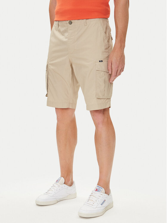 Petrol Industries Шорти от плат M-1050-SHO600 Бежов Cargo Fit цвят на ниска цена