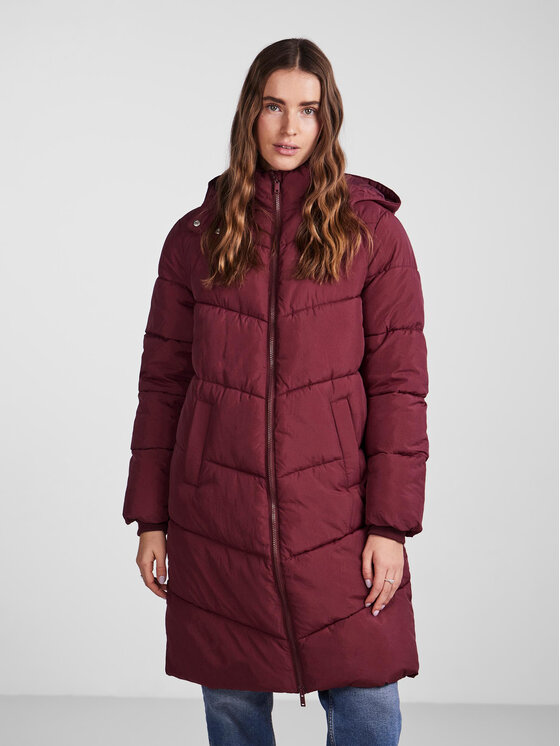 Pieces Зимно яке 17126619 Бордо Regular Fit цвят на ниска цена