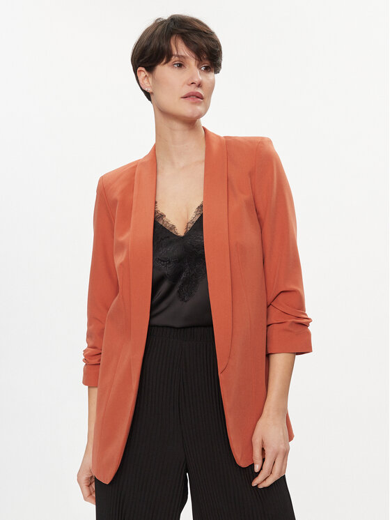 Pieces Сако Bosella 17090996 Оранжев Regular Fit цвят на ниска цена