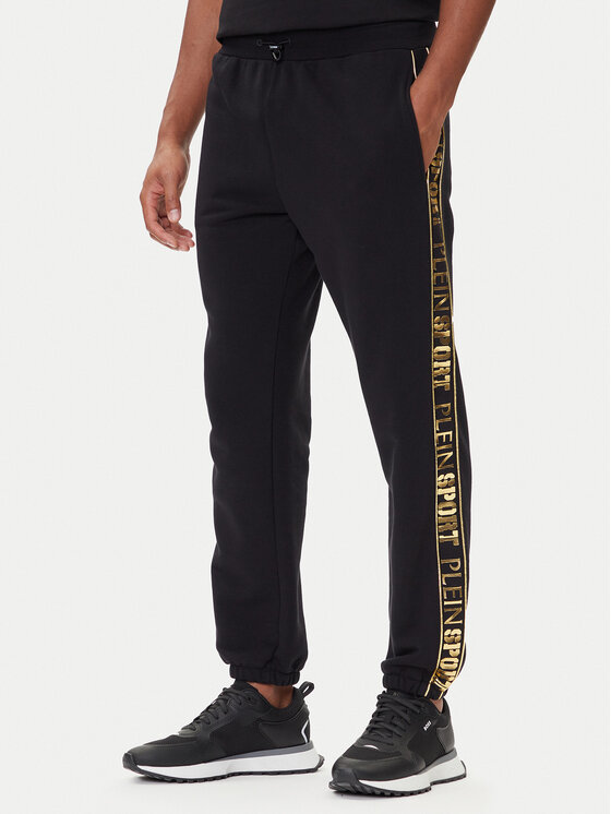 Plein Sport Долнище анцуг PAEC MJT2602 STE003N Черен Regular Fit цвят на ниска цена