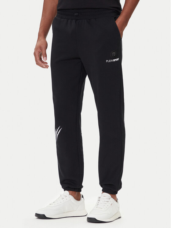 Plein Sport Долнище анцуг SAEC MJT2474 STE001N Черен Loose Fit цвят на ниска цена