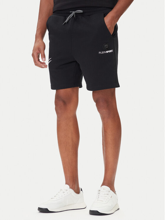 Plein Sport Спортни шорти SAEC MJT2473 STE001N Черен Regular Fit цвят на ниска цена