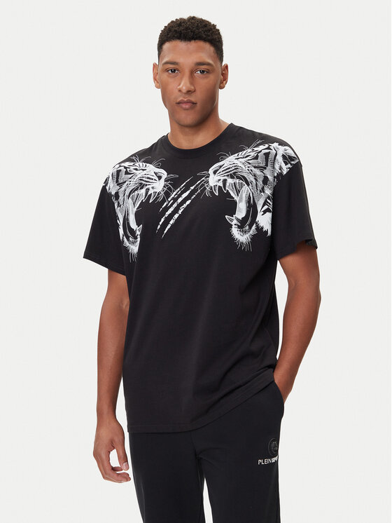 Plein Sport Тишърт FAEC MTK8360 STE001N Черен Loose Fit цвят на ниска цена