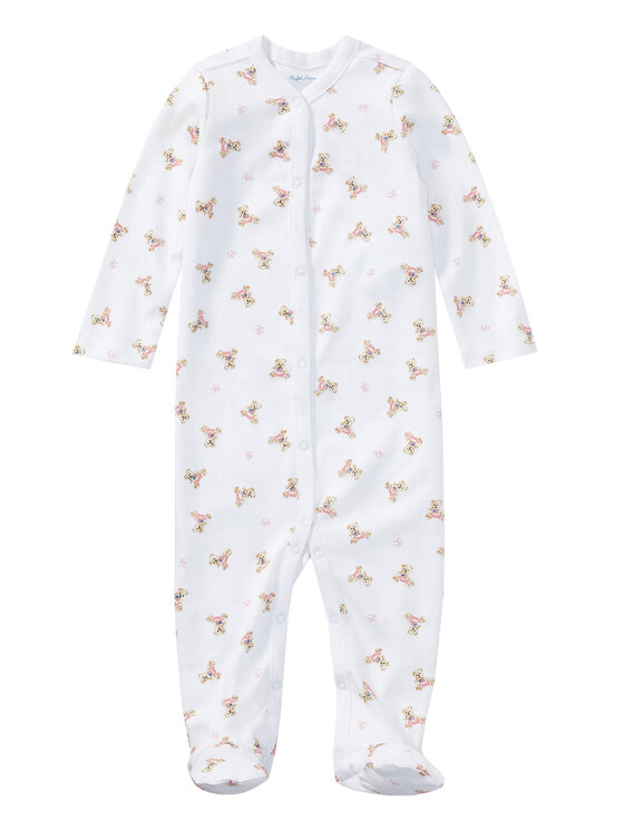 Polo Ralph Lauren Бебешки гащеризон със стъпала 310682708001 Бял цвят на ниска цена