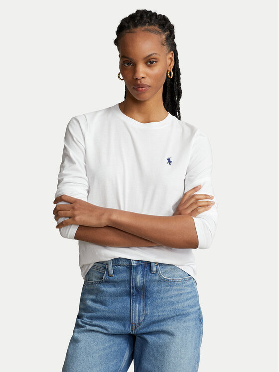 Polo Ralph Lauren Блуза 211898699001 Бял Regular Fit цвят на ниска цена