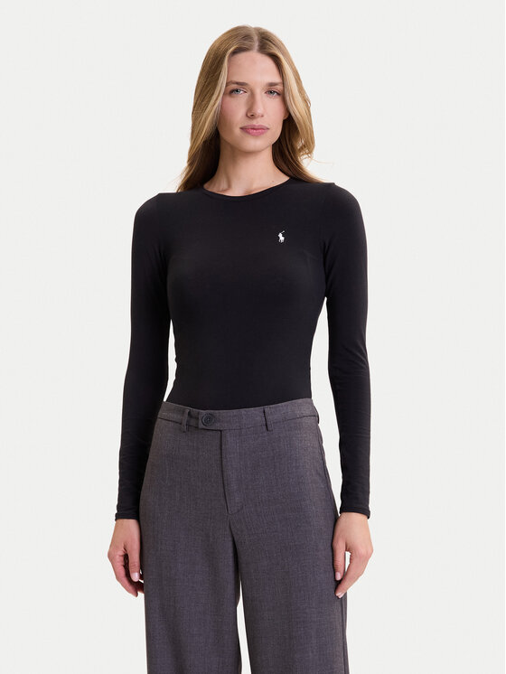 Polo Ralph Lauren Боди 4P0490 Черен Slim Fit цвят на ниска цена