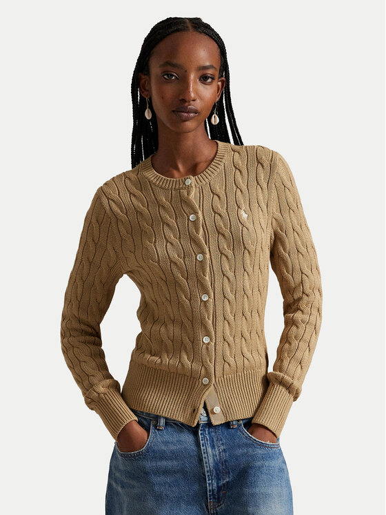 Polo Ralph Lauren Кардиган 211971868502 Бежов Regular Fit цвят на ниска цена