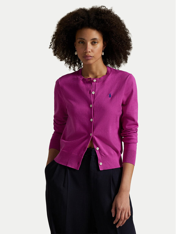 Polo Ralph Lauren Кардиган 211971871010 Виолетов Slim Fit цвят на ниска цена