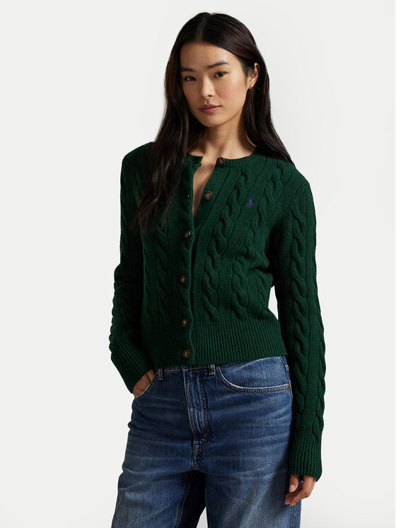 Polo Ralph Lauren Кардиган 211972104008 Зелен Slim Fit цвят на ниска цена