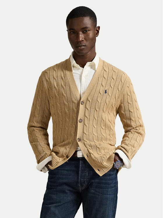 Polo Ralph Lauren Кардиган 710890548006 Бежов Regular Fit цвят на ниска цена