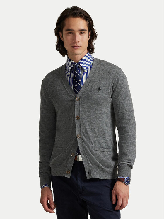 Polo Ralph Lauren Кардиган 710946144004 Сив Slim Fit цвят на ниска цена