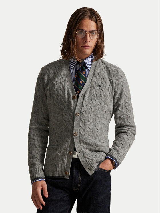 Polo Ralph Lauren Кардиган 710949808005 Сив Regular Fit цвят на ниска цена