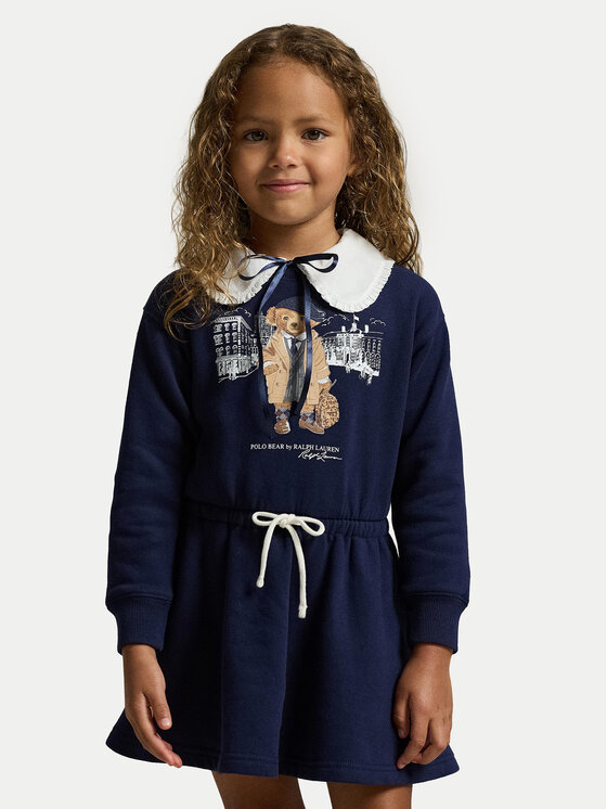 Polo Ralph Lauren Плетена рокля 312979035001 Тъмносин Regular Fit цвят на ниска цена