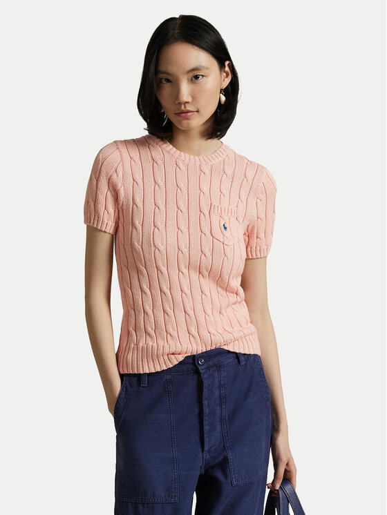 Polo Ralph Lauren Пуловер 211895379017 Оранжев Slim Fit цвят на ниска цена