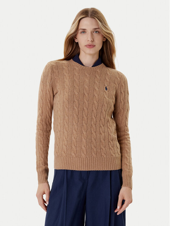 Polo Ralph Lauren Пуловер 211971865002 Бежов Slim Fit цвят на ниска цена