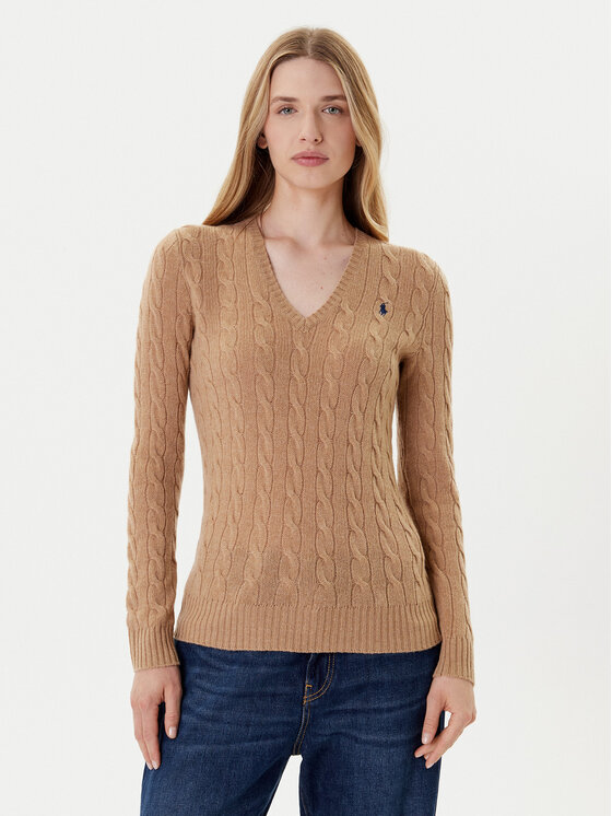 Polo Ralph Lauren Пуловер 211971866002 Бежов Slim Fit цвят на ниска цена