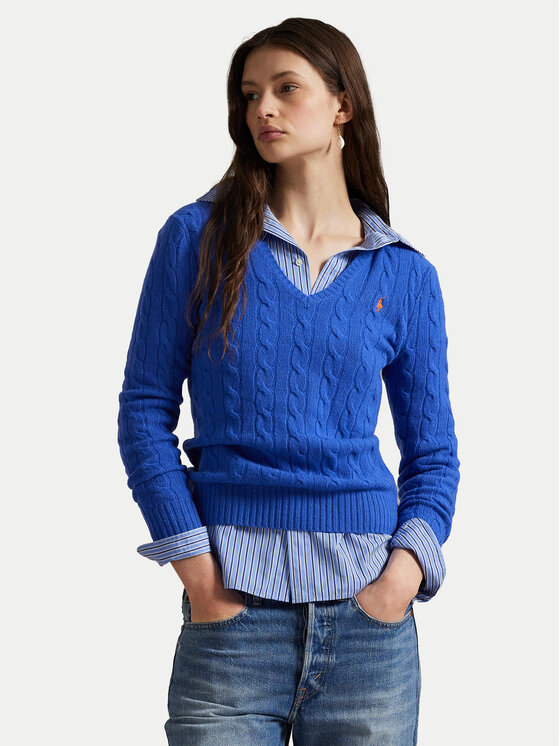 Polo Ralph Lauren Пуловер 211971866006 Син Slim Fit цвят на ниска цена