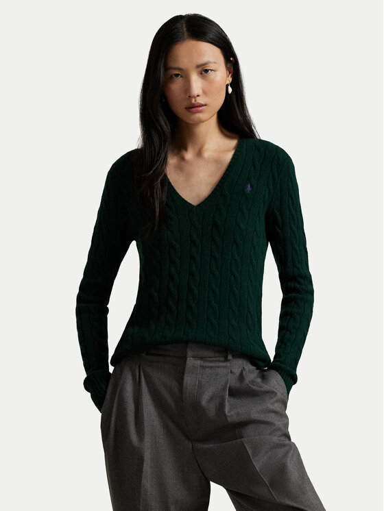 Polo Ralph Lauren Пуловер 211971866009 Зелен Slim Fit цвят на ниска цена