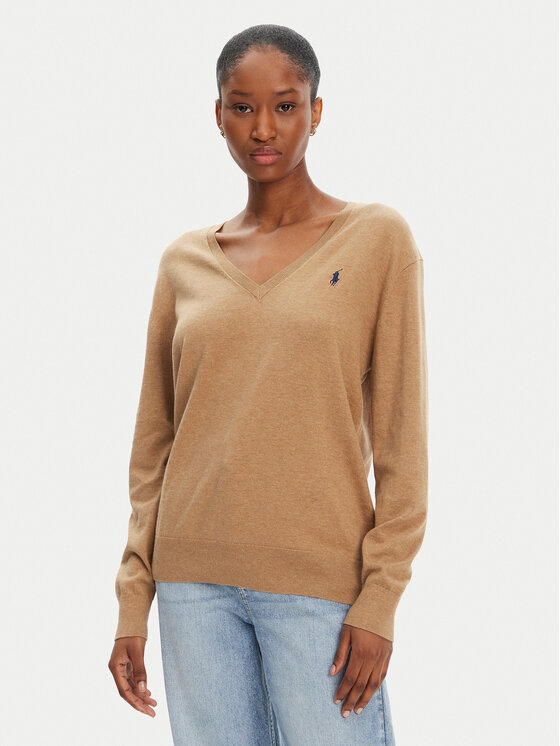 Polo Ralph Lauren Пуловер 211972105003 Бежов Straight Fit цвят на ниска цена