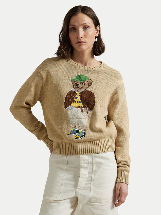 Polo Ralph Lauren Пуловер 211972121001 Бежов Relaxed Fit цвят на ниска цена