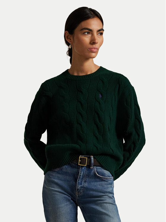 Polo Ralph Lauren Пуловер 211A91216008 Зелен Straight Fit цвят на ниска цена