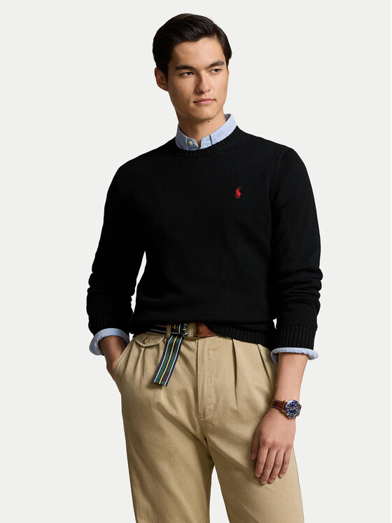 Polo Ralph Lauren Пуловер 710810846020 Черен Regular Fit цвят на ниска цена