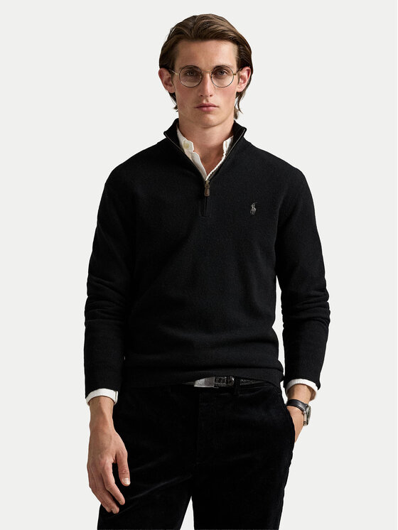 Polo Ralph Lauren Пуловер 710876756002 Черен Regular Fit цвят на ниска цена