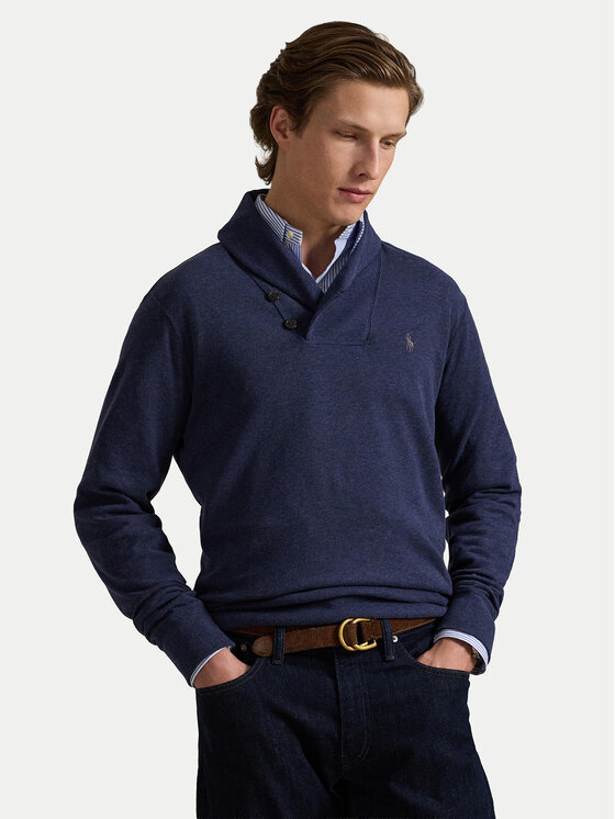 Polo Ralph Lauren Пуловер 710877989001 Тъмносин Regular Fit цвят на ниска цена