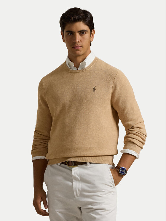 Polo Ralph Lauren Пуловер 710918163502 Бежов Regular Fit цвят на ниска цена