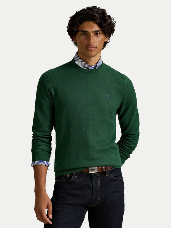 Polo Ralph Lauren Пуловер 710918163521 Зелен Regular Fit цвят на ниска цена