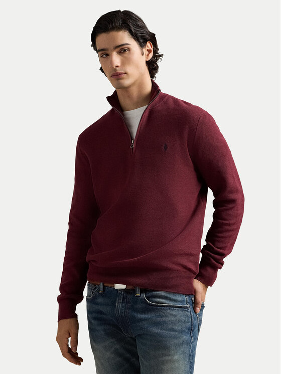 Polo Ralph Lauren Пуловер 710932304525 Бордо Regular Fit цвят на ниска цена